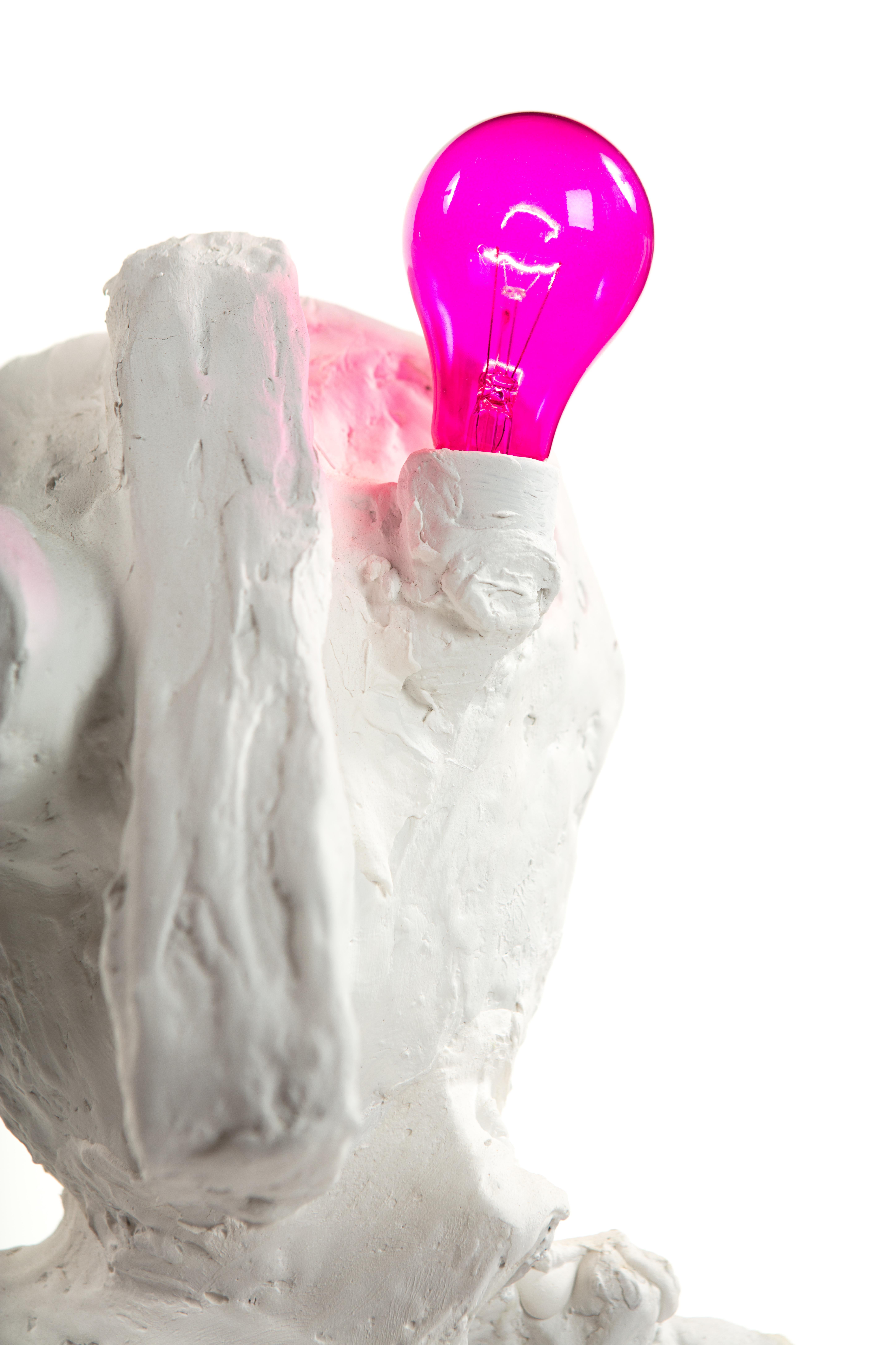 White Plaster Sculptural Table Lamp, 21st Century by Mattia Biagi 1