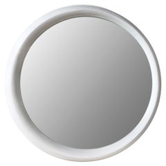 Sculptural  Plaster Wall Mirror “Até” in White Plaster Finish, Benediko