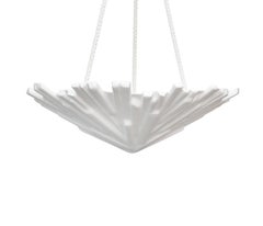 Sculptural White Plaster Pendant 'Iris Berben' – Organic Modern by Benediko