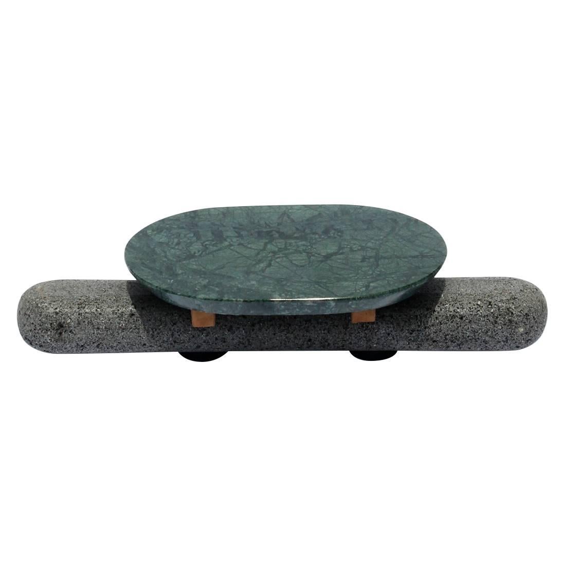 Sculptural Plate Volcanic Stone Green Marble (Large) For Sale