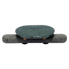 Sculptural Plate Volcanic Stone Green Marble (Large)