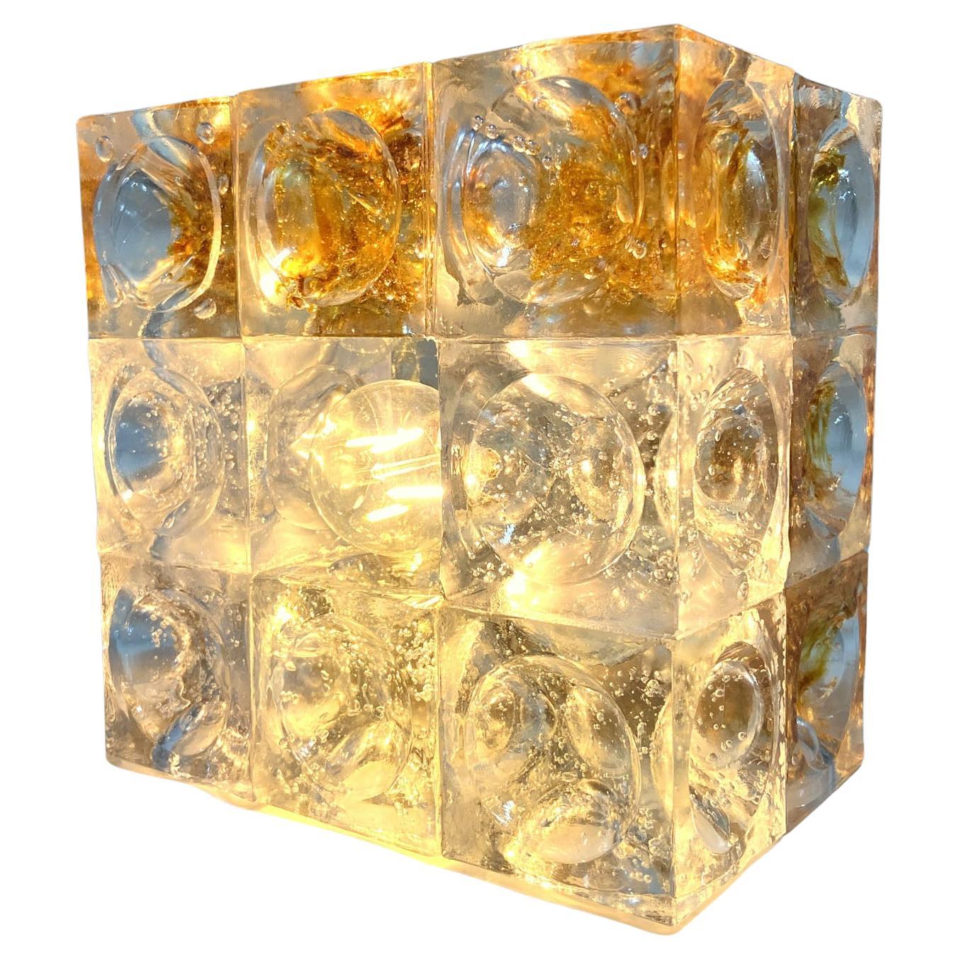 Sculptural Poliarte Table Lamp in Glass Cubes Designed by Albano Poli For Sale 2
