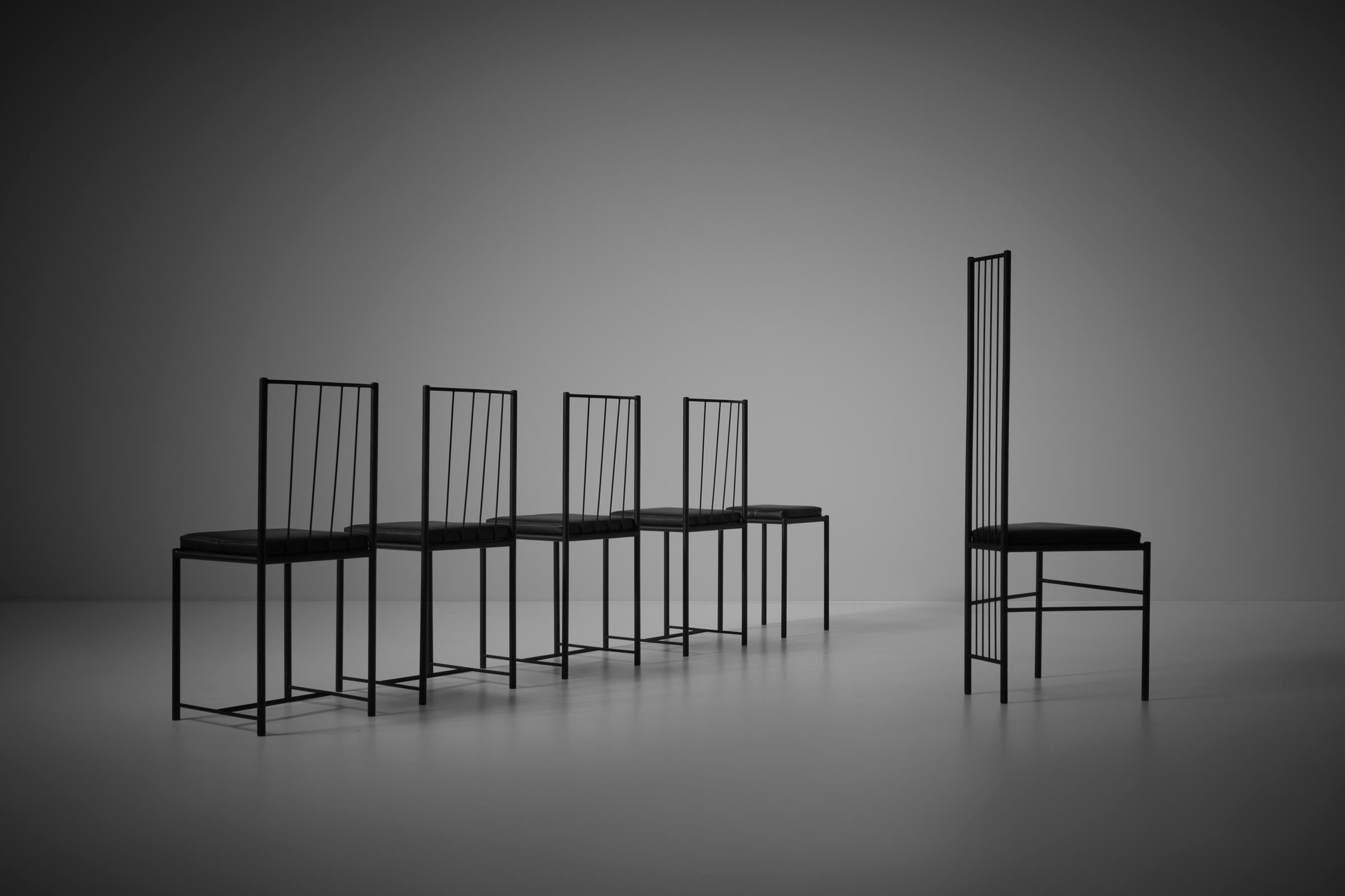Late 20th Century Sculptural Post Modern Chairs, France 1980s For Sale