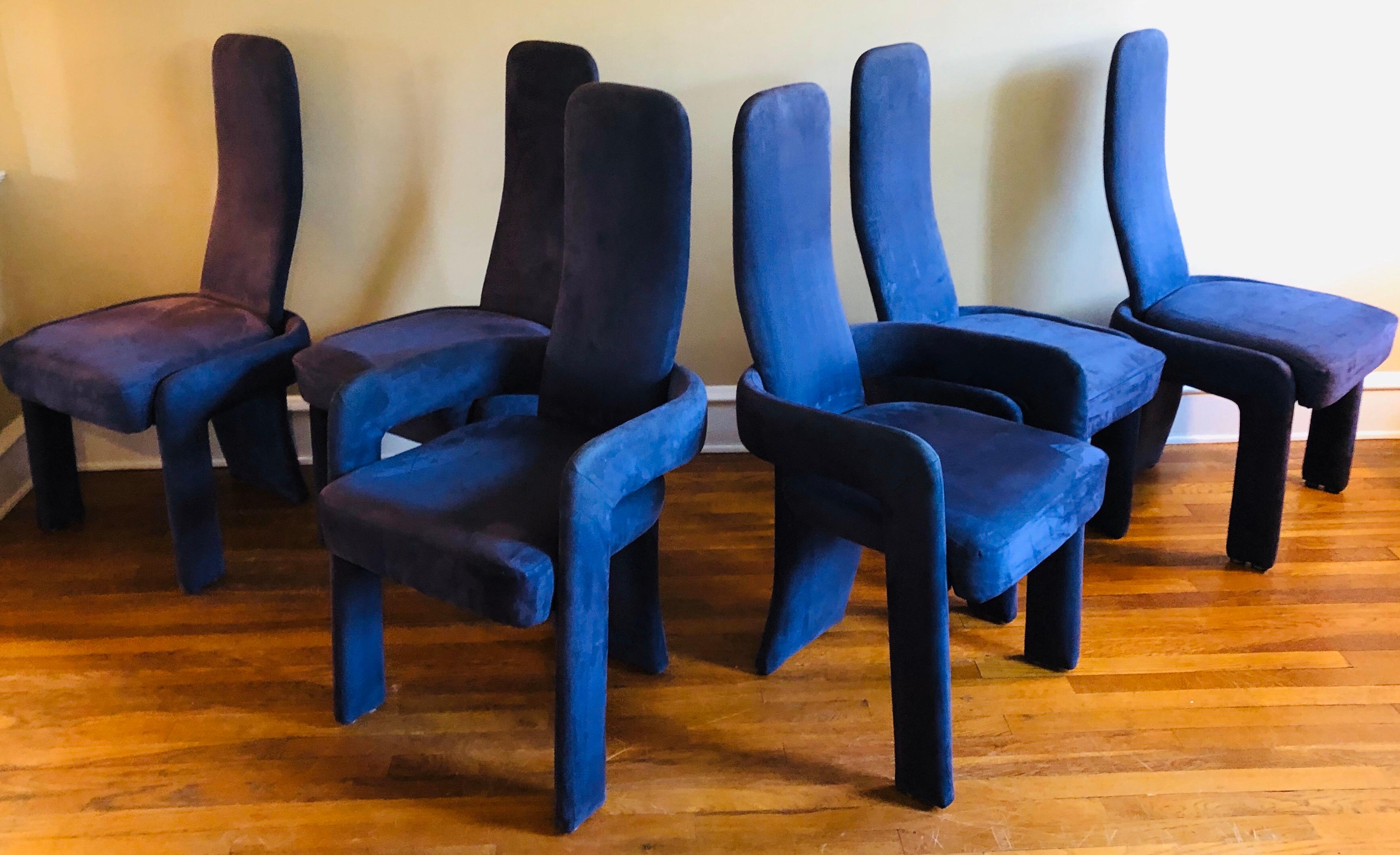Sculptural Postmodern Dining Chairs - Set of 6 2