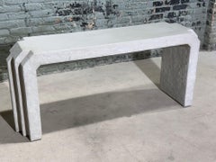 Console sculpturale post-moderne en plâtre gris, 1980