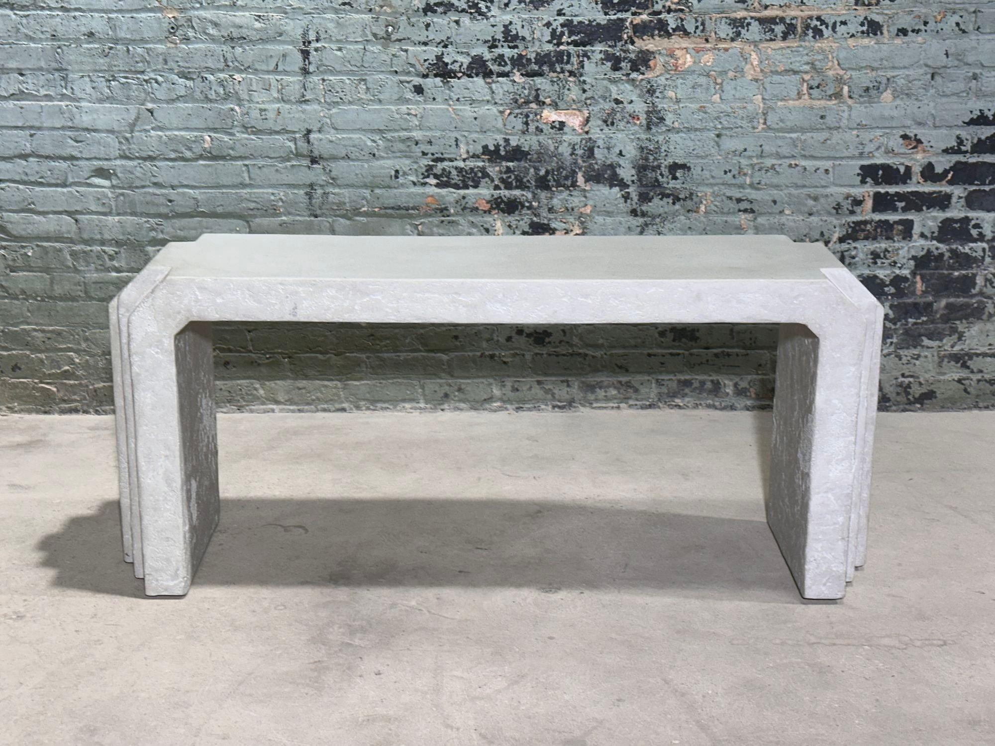 Post-Modern Sculptural Post Modern Gray Plaster Console, 1980 For Sale