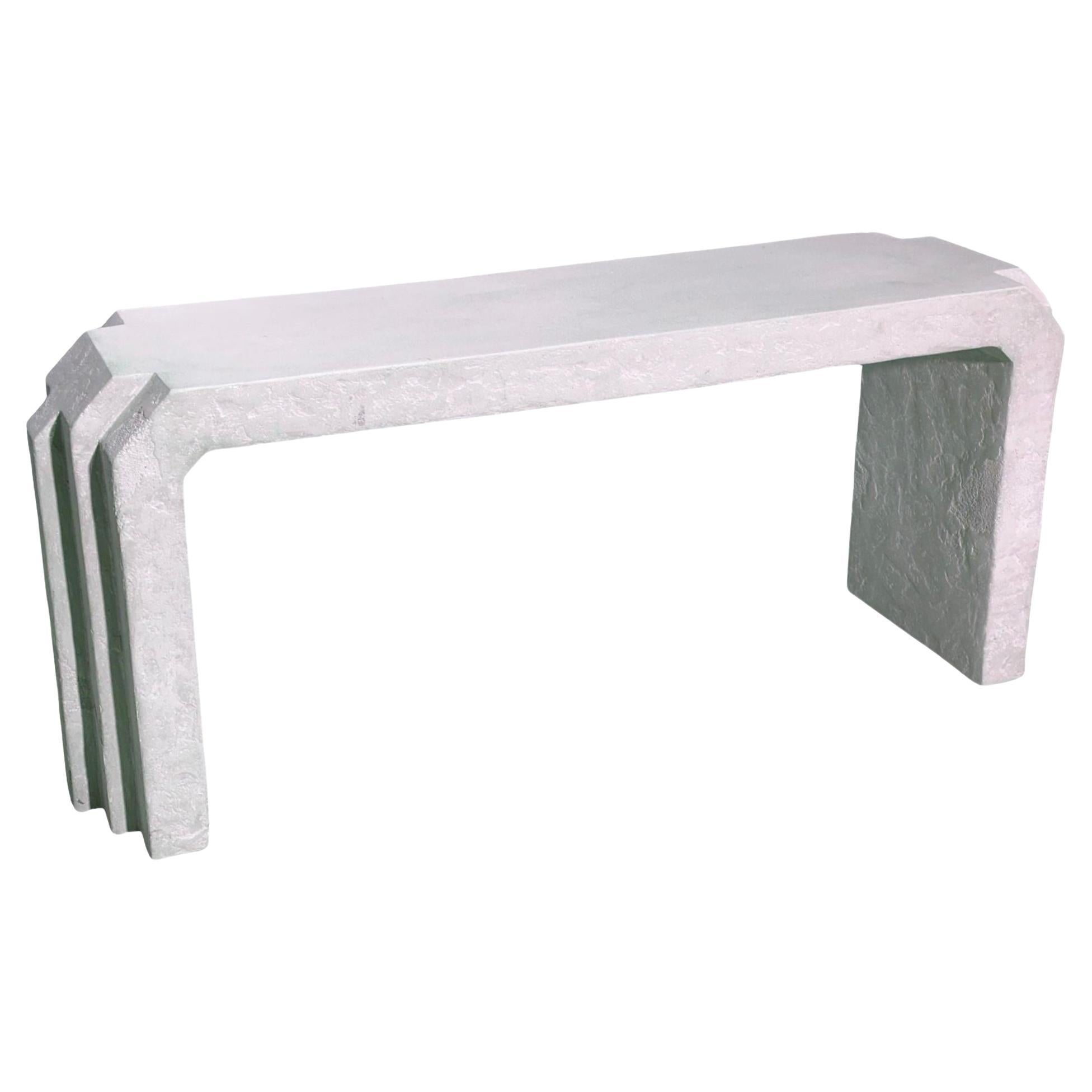 Sculptural Post Modern Gray Plaster Console, 1980 For Sale