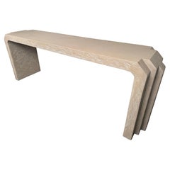 Sculptural Post Modern Gray Plaster Console