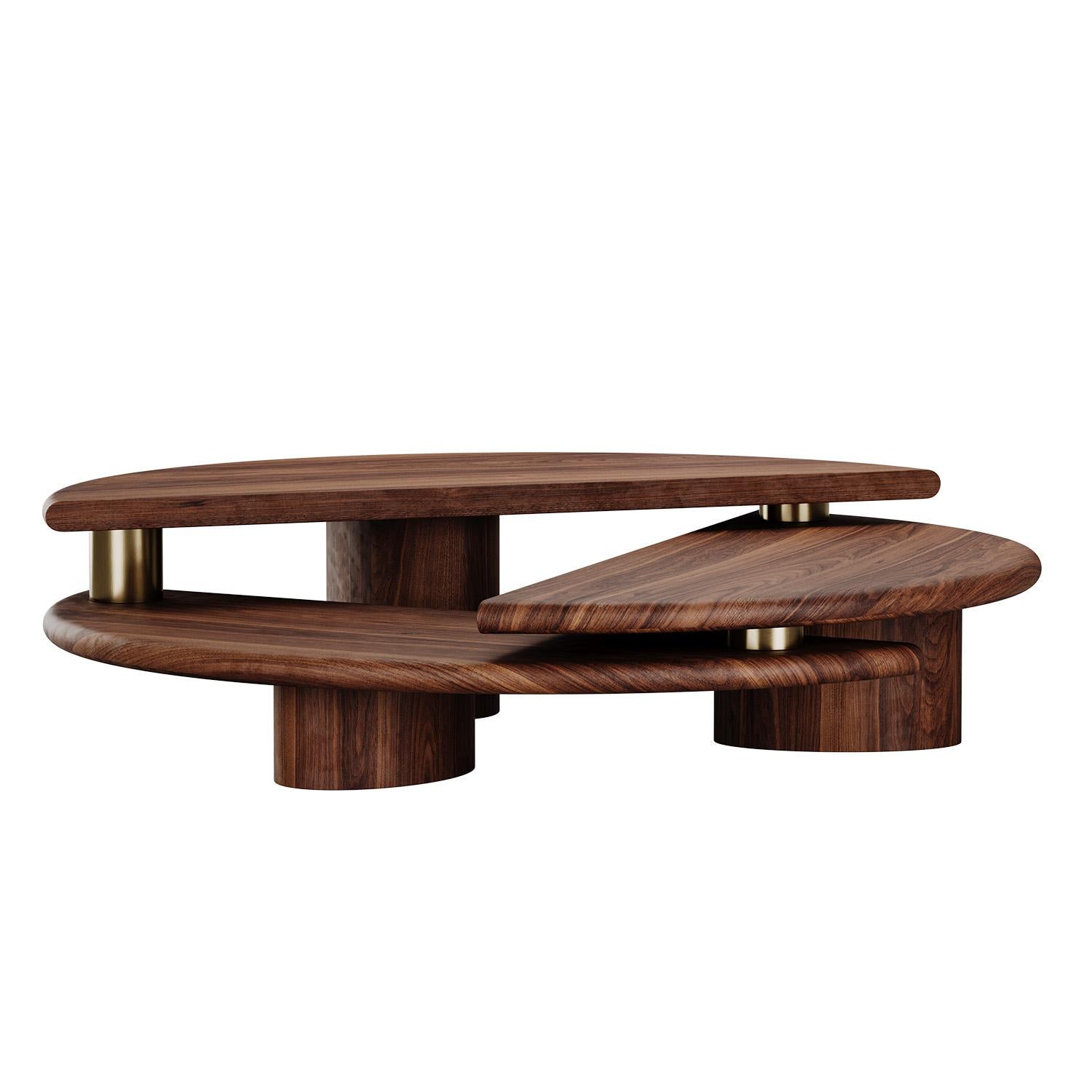 Portuguese Sculptural Post-Modern Kotor Center Table Walnut Wood by Mavo Atelier Handmade For Sale