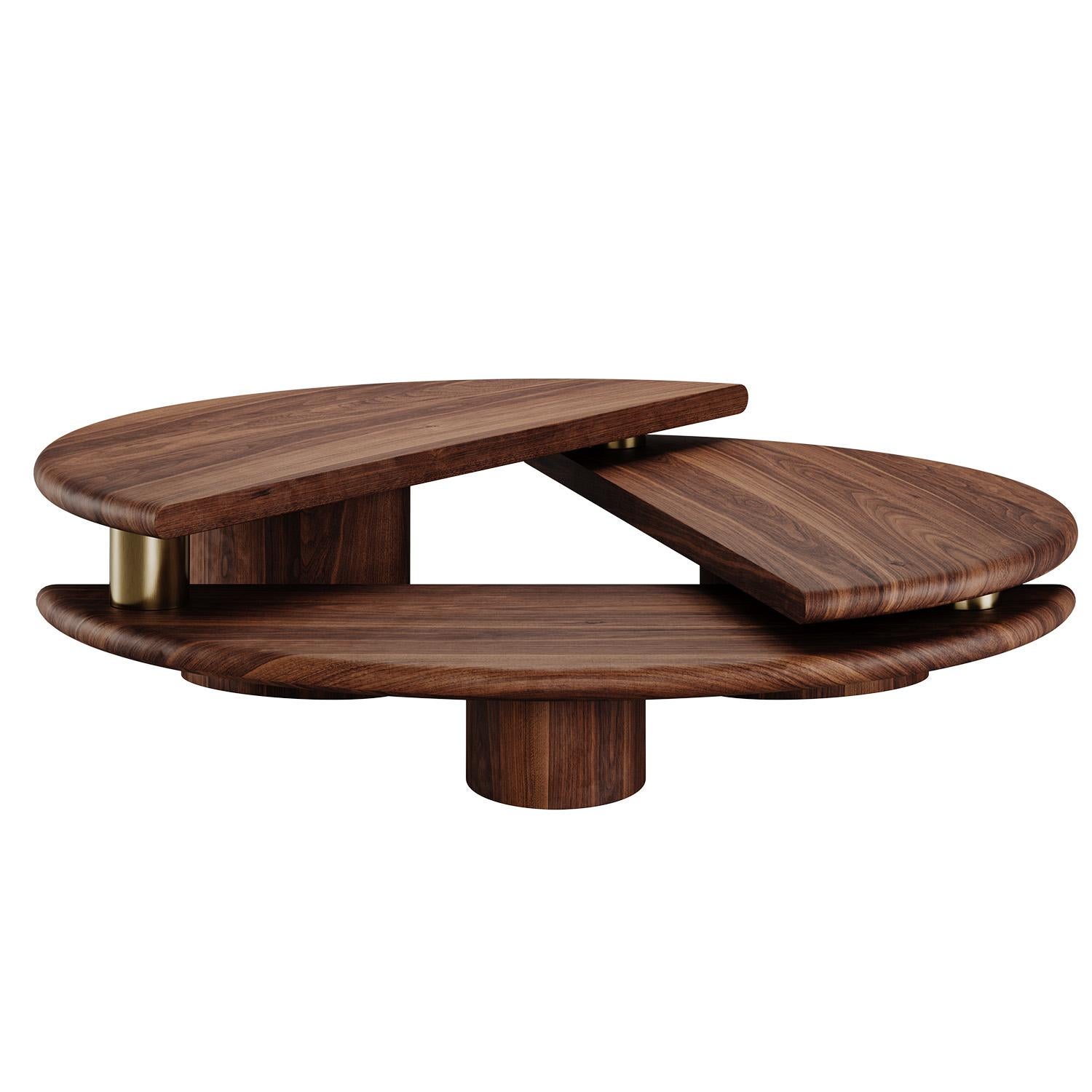 Sculptural Post-Modern Kotor Center Table Walnut Wood by Mavo Atelier Handmade In New Condition For Sale In Trofa, PT