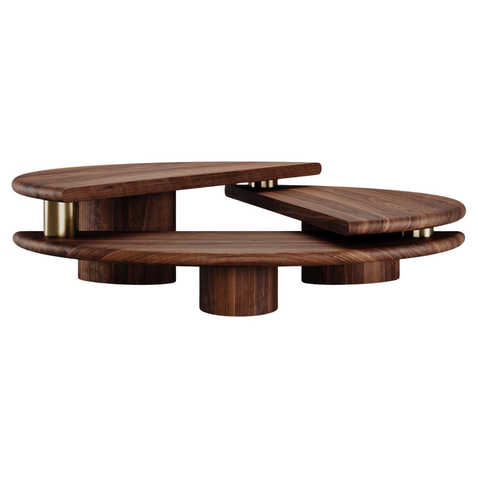 Sculptural Post-Modern Kotor Center Table Walnut Wood by Mavo Atelier Handmade For Sale