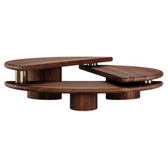 Sculptural Post-Modern Kotor Center Table Walnut Wood by Mavo Atelier Handmade
