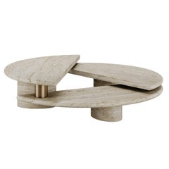 Sculptural Post-Modern Kotor Coffee Table in Travertine by Mavo Atelier Handmade