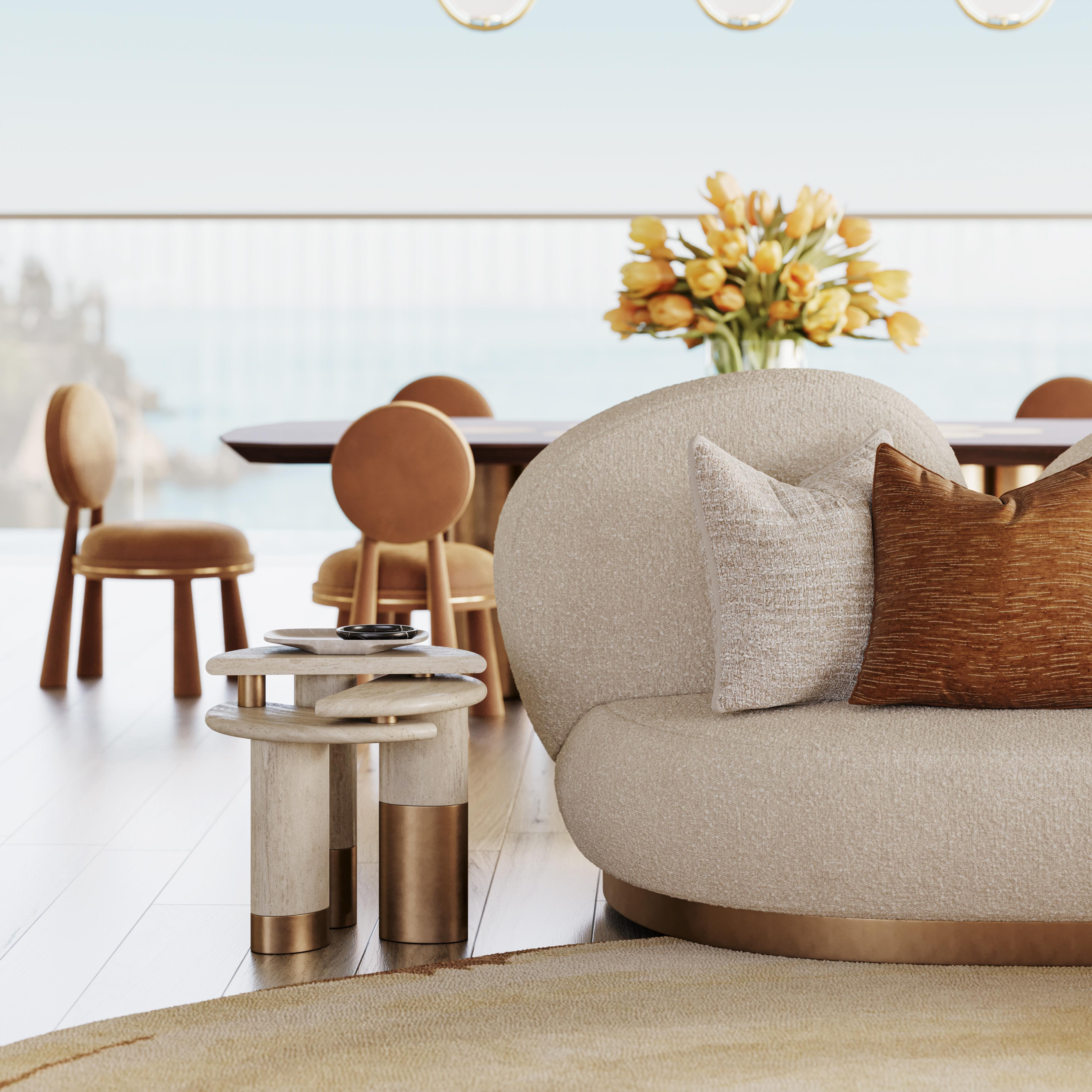 Sculptural Post-Modern Kotor Side Table in Travertine by Mavo Atelier Handmade Neuf - En vente à Trofa, PT