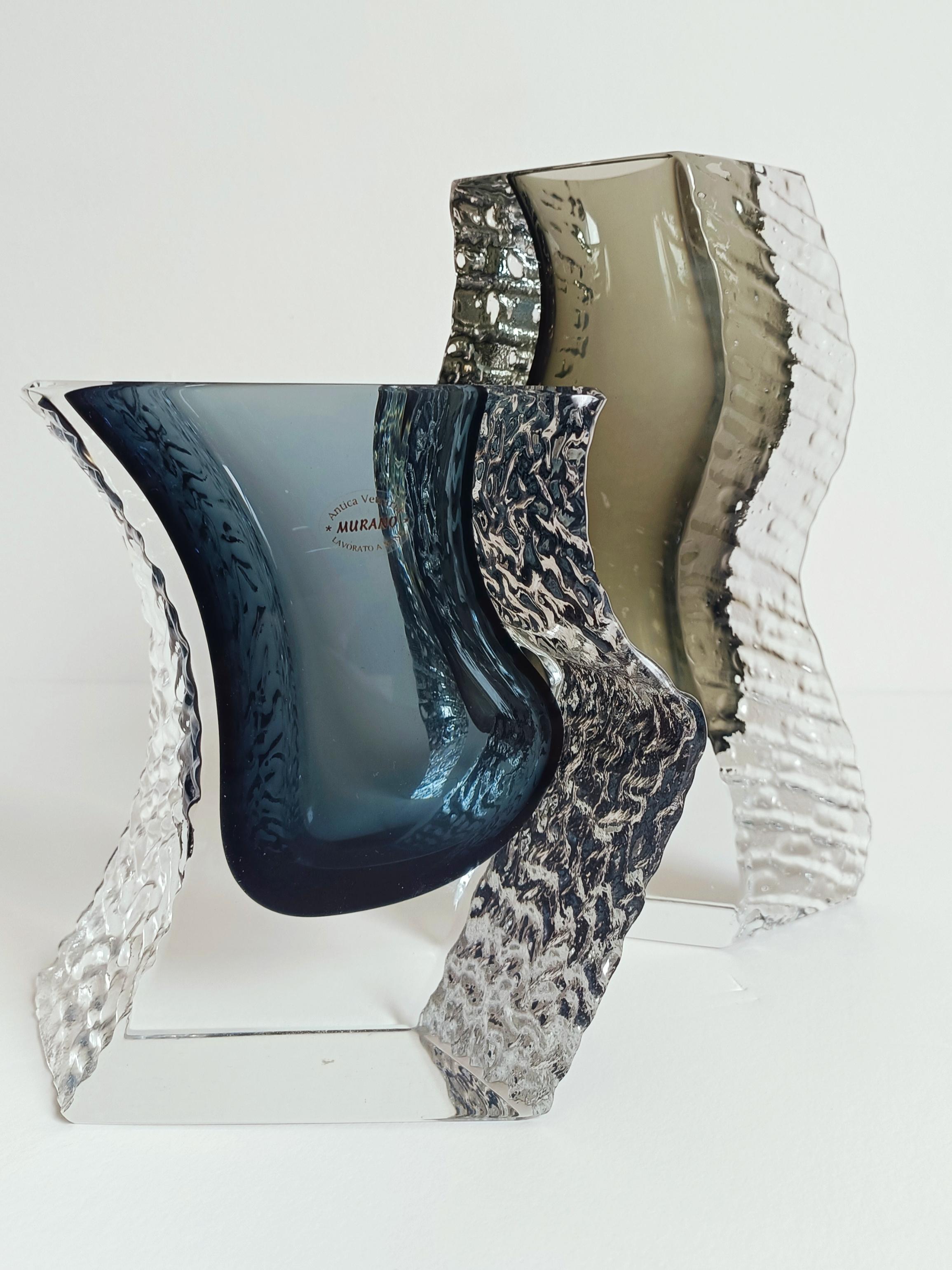 Fine XX secolo Vasi in vetro Murano Glass Sommerso di metà secolo di Alessandro Mandruzzato, Italia anni '70 in vendita