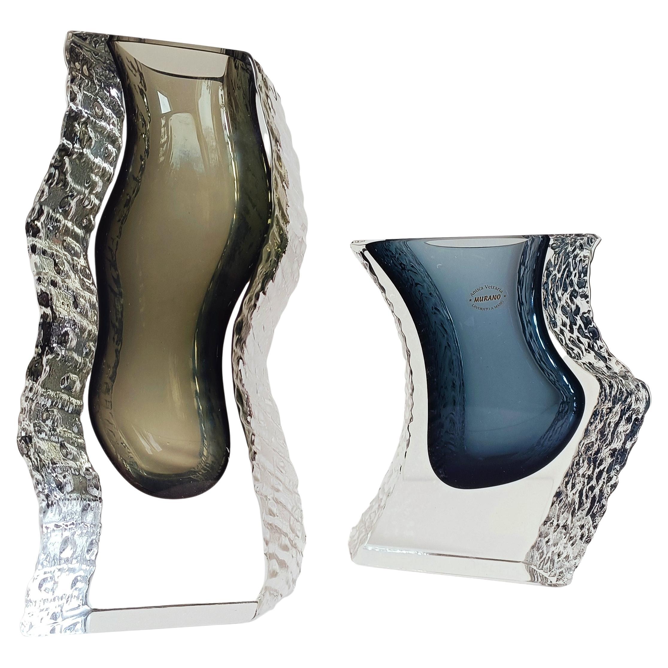 Alessandro Mandruzzato Murano Glass Sommerso Glasvasen, Italien 1970er Jahre