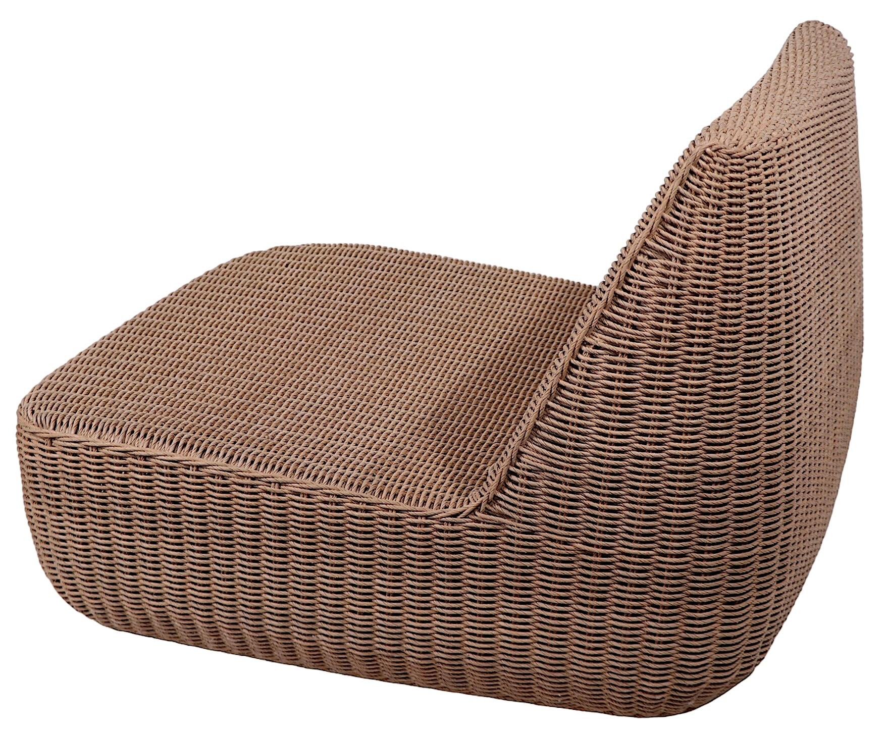 Contemporary Sculptural Post Modern Omada  Wicker Lounge Chair by Mark Gabbertas for Gloster For Sale