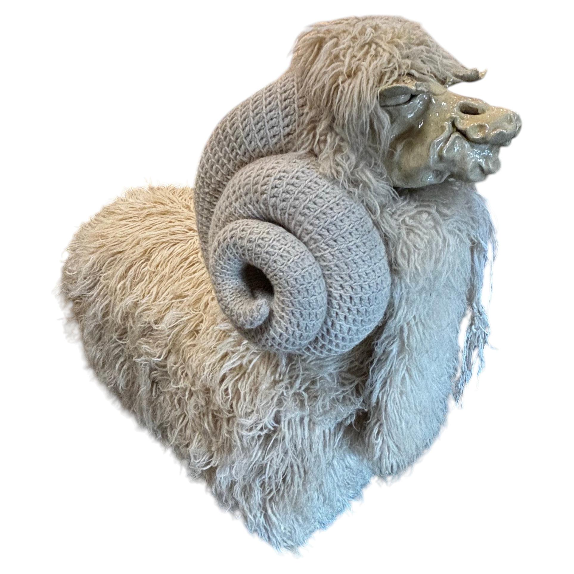 Sculptural Post-Modern Ram Bench by Edna Cataldo, circa 2000s For Sale