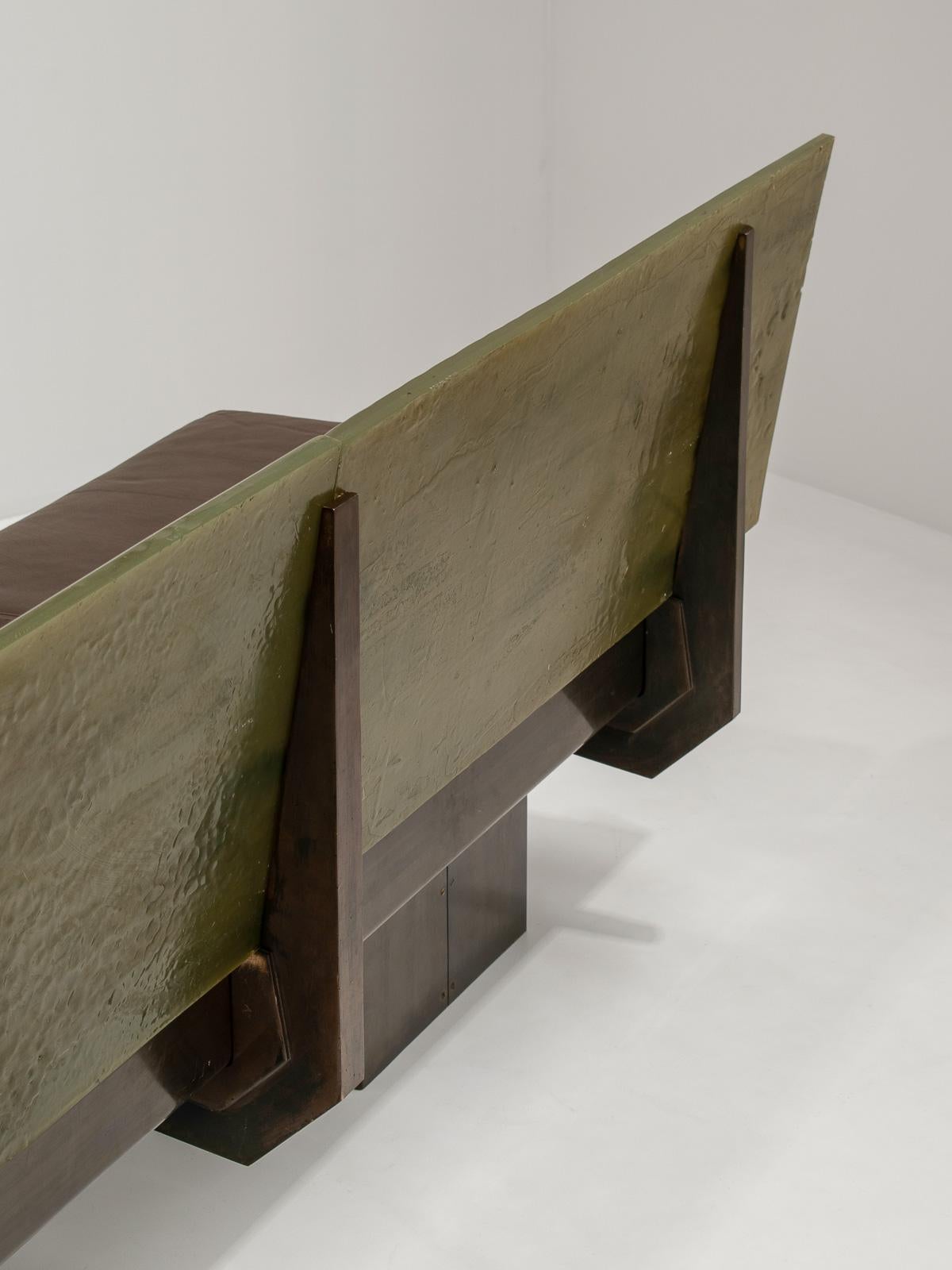 Skulpturales postmodernes Sofa aus Stahl, Frankreich 1980er Jahre im Angebot 5