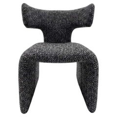 Sculptural Postmodern Black Blur Dining Chair Euforia