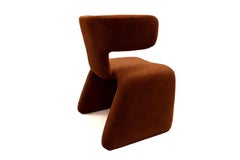 Sculptural Postmodern Brown Velvet Dining Chair Euforia