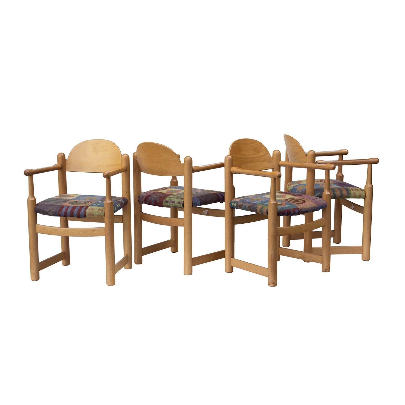 Sillas de comedor italianas postmodernas escultóricas de Hank Loewenstein, S/4 Italiano en venta