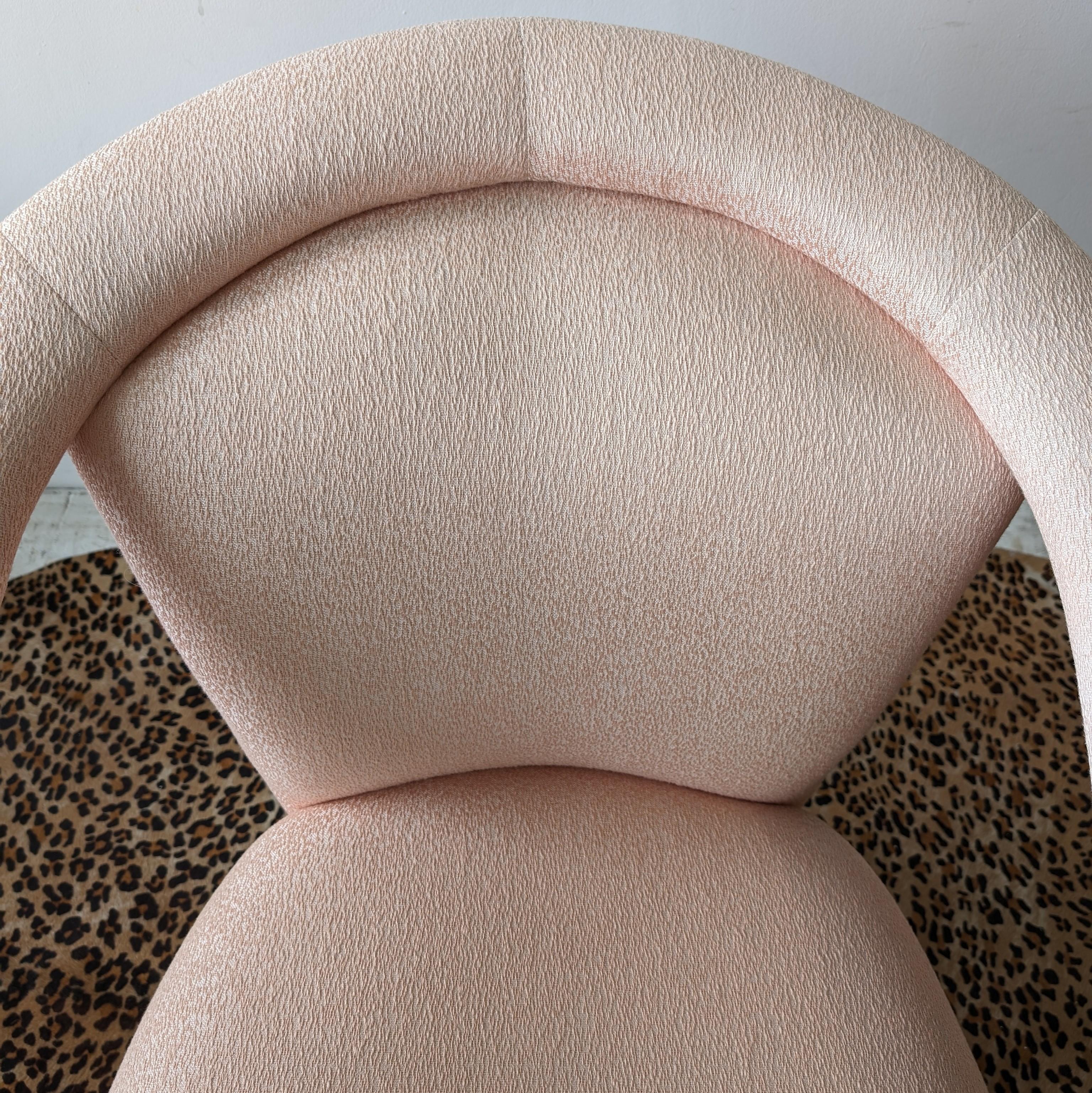 Sculptural postmodern pink lounge chair, Marge Carson for Carson Furniture 1980s For Sale 7