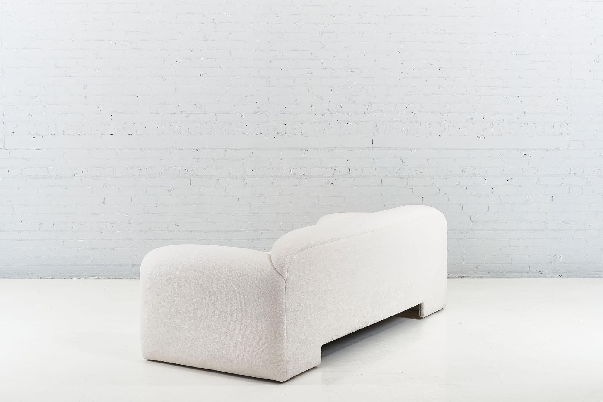 Late 20th Century Sculptural Postmodern Sofa in White Boucle, 1980