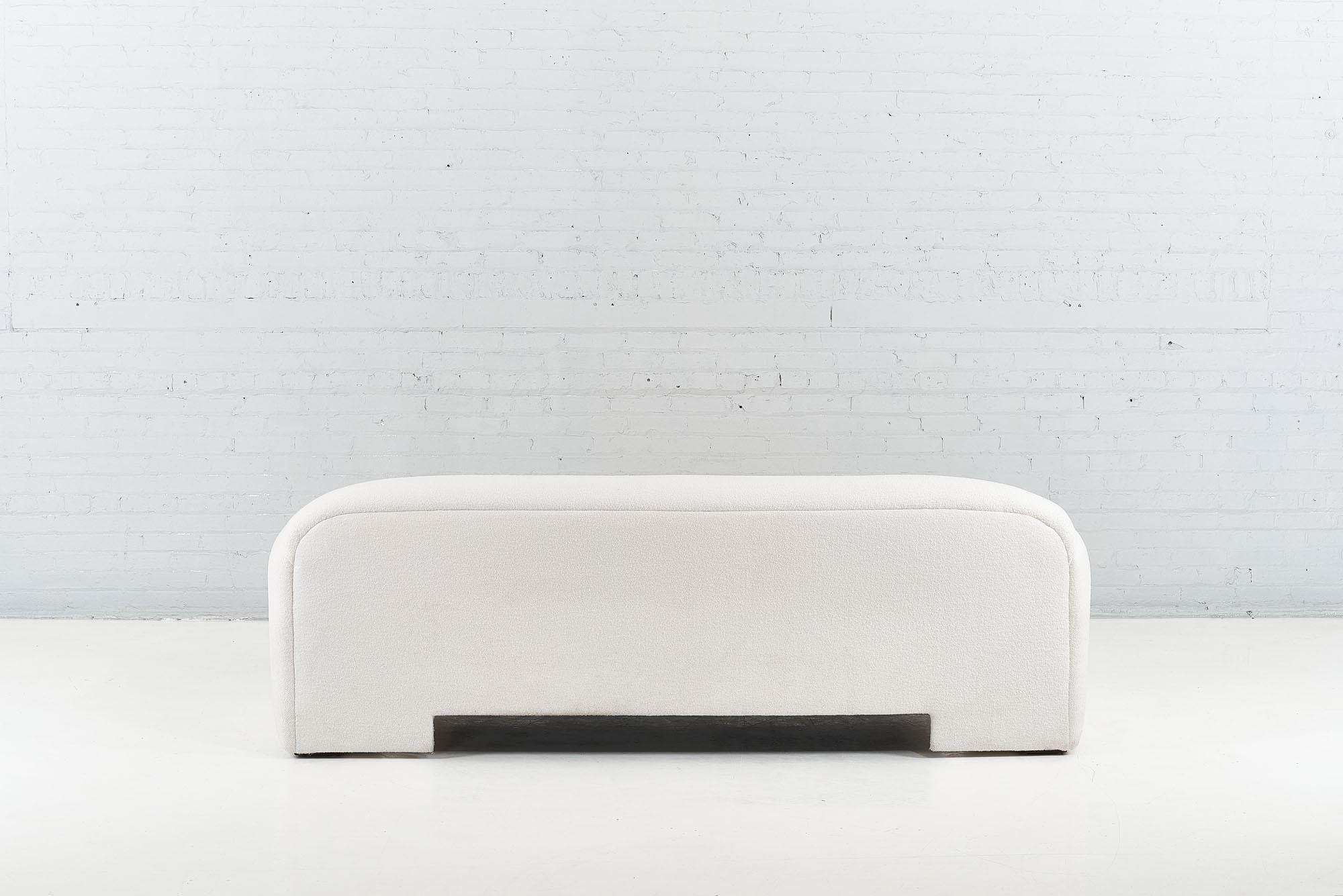 Sculptural Postmodern Sofa in White Boucle, 1980 1