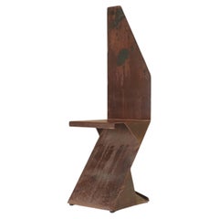 Sculptural postmodernism steel chair Germany 1980's