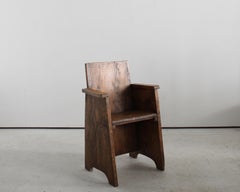 Sculptural Primitive French Folk Art Elm Chair