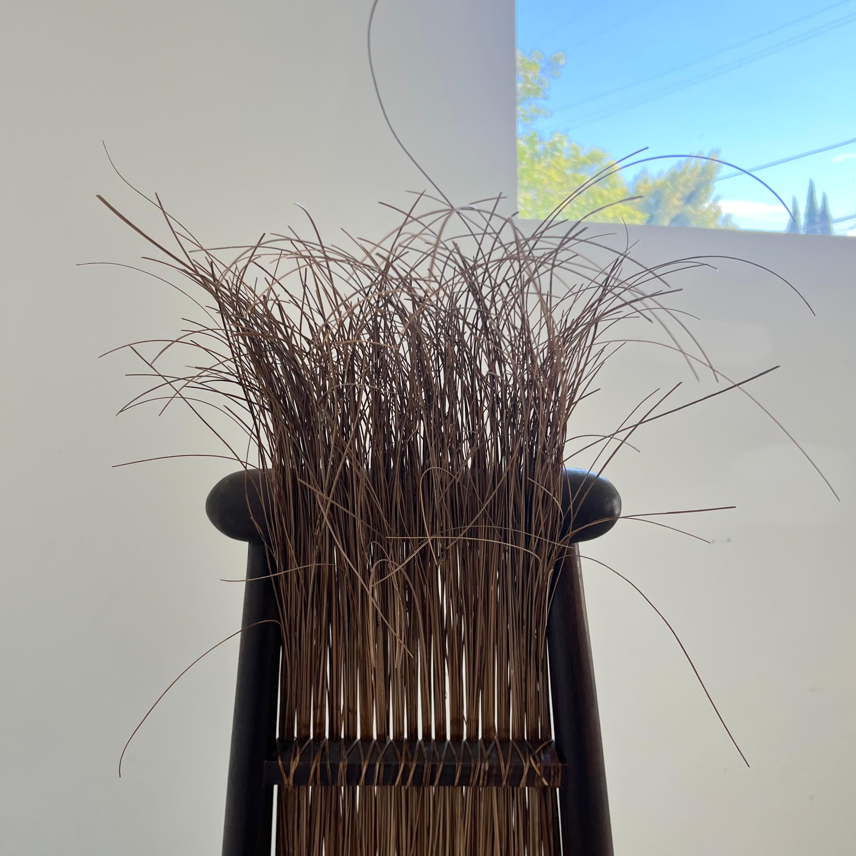 Sedia scultorea in rattan e legno, anni '60, Italia In condizioni buone in vendita a Los Angeles, CA