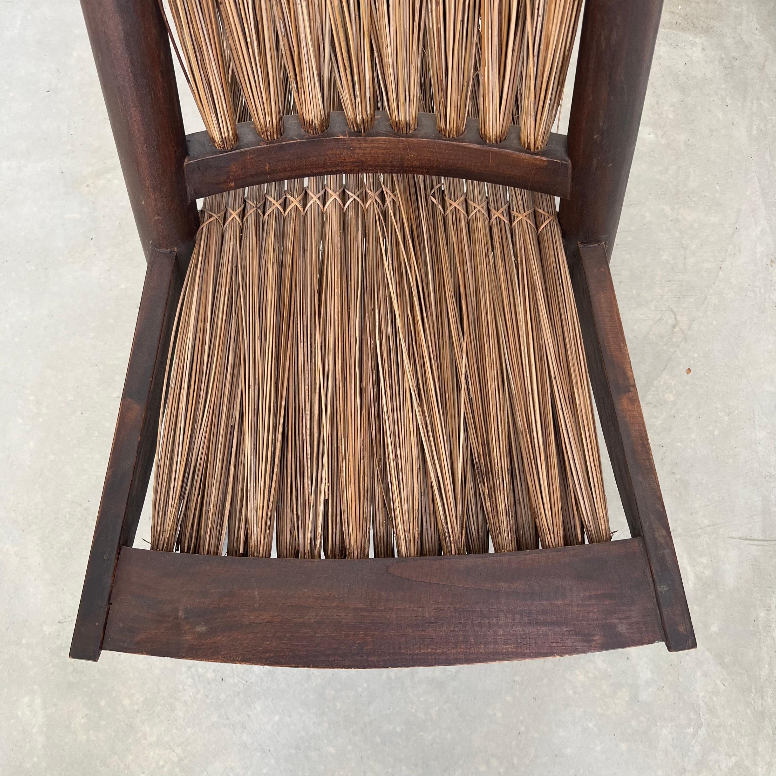 Sedia scultorea in rattan e legno, anni '60, Italia in vendita 1