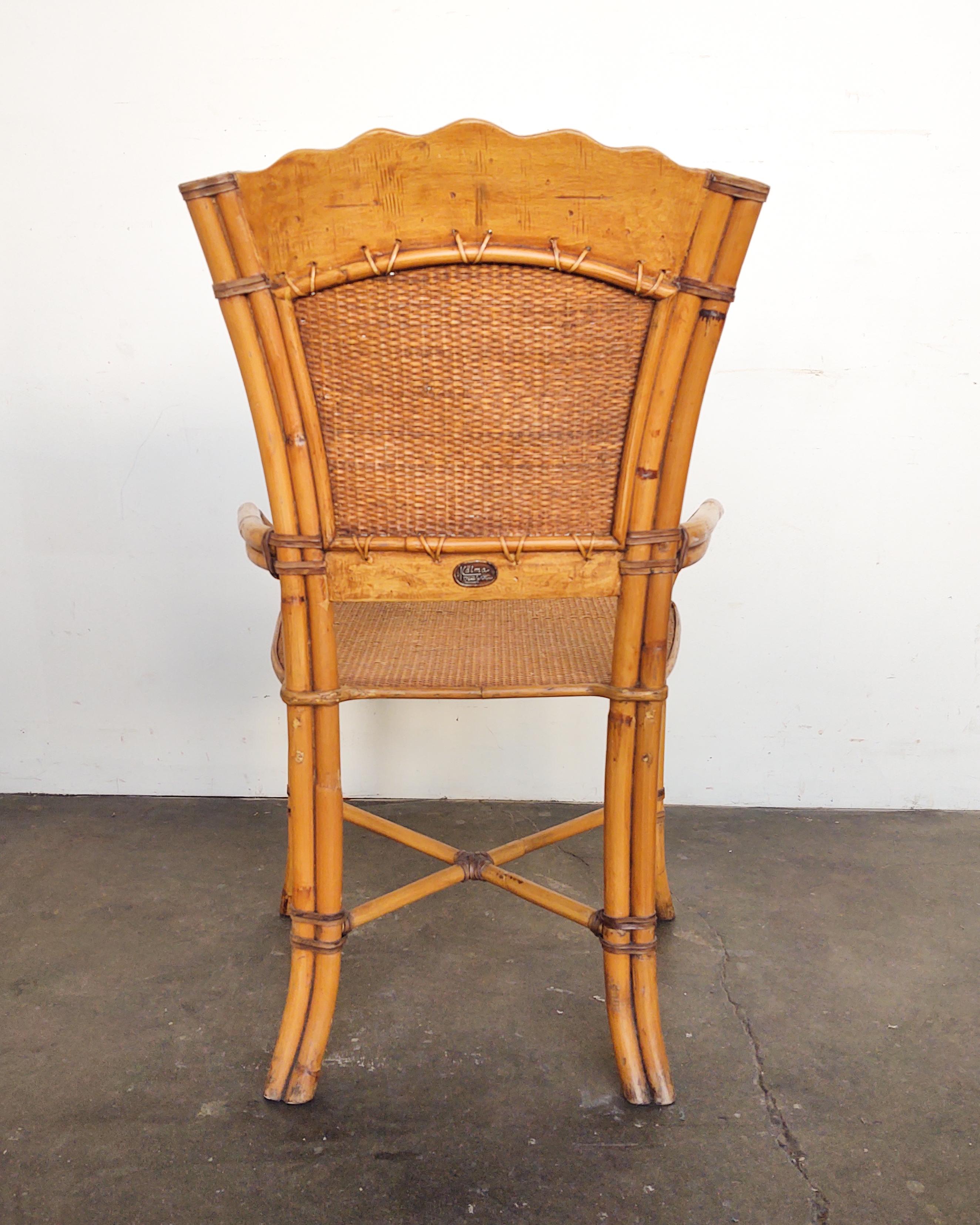 Sculptural Rattan Arm Chair Designed by Ramon Castellano for Kalma Furniture In Good Condition For Sale In Hawthorne, CA