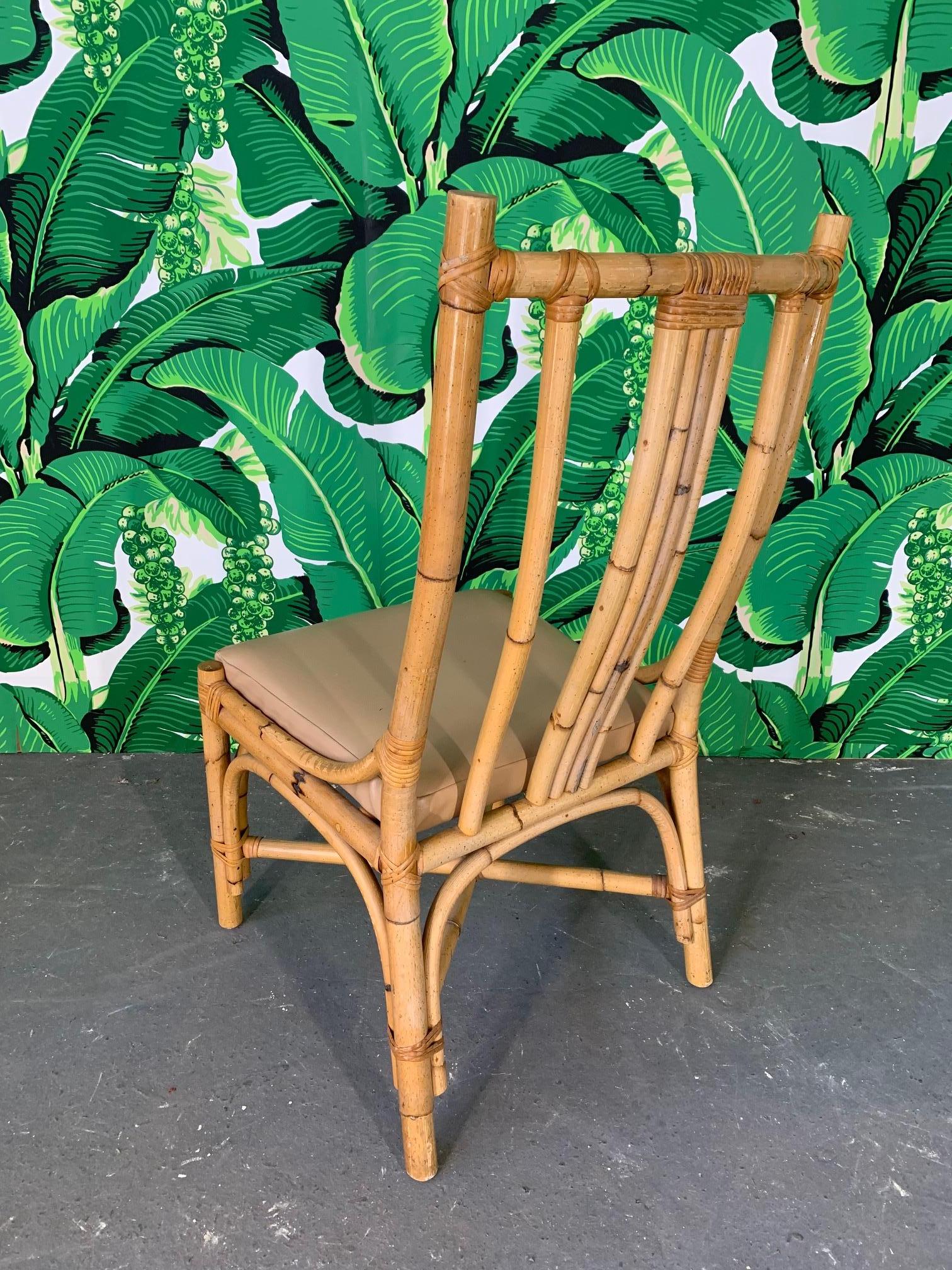 Late 20th Century Sculptural Rattan Dining Chairs, Set of 6