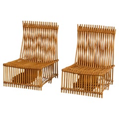 Sculptural Rattan Lounge Chairs