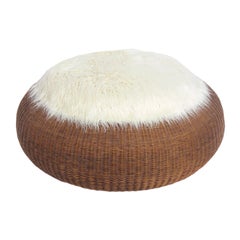 Sculptural Rattan Ottoman