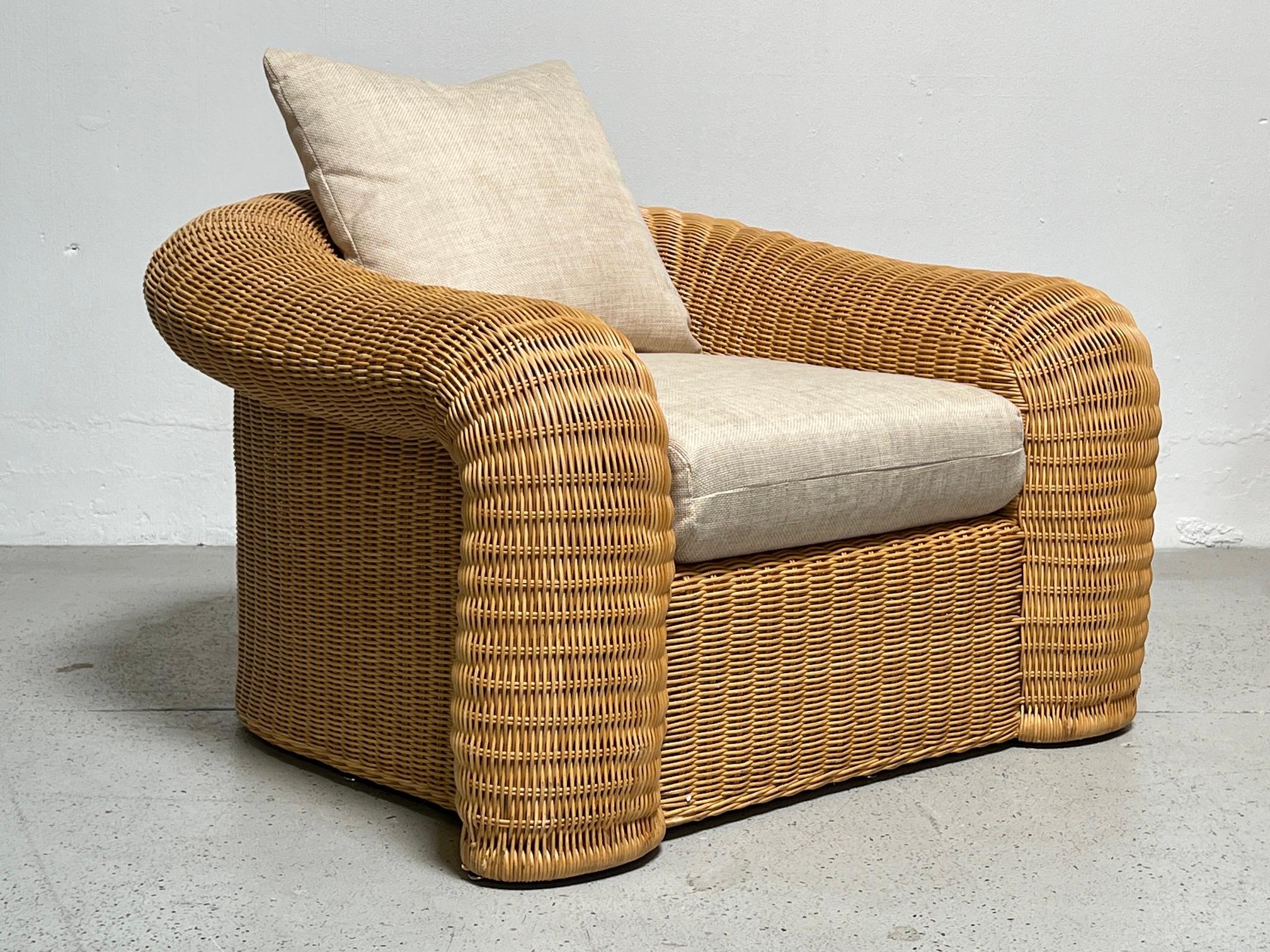 Sculptural Rattan Oversized Chair and Ottoman by Preview  10