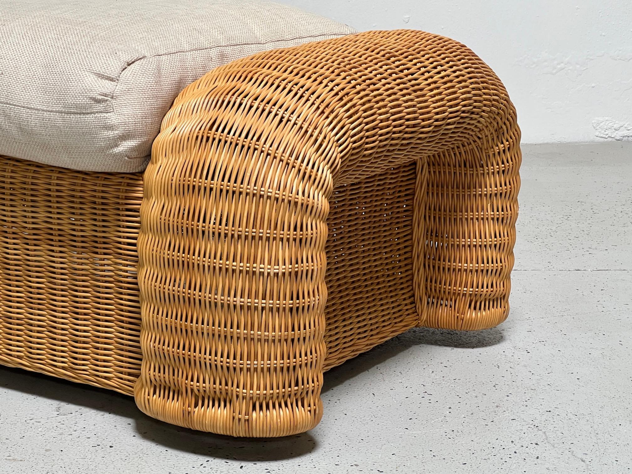 Sculptural Rattan Oversized Chair and Ottoman by Preview  In Good Condition In Dallas, TX