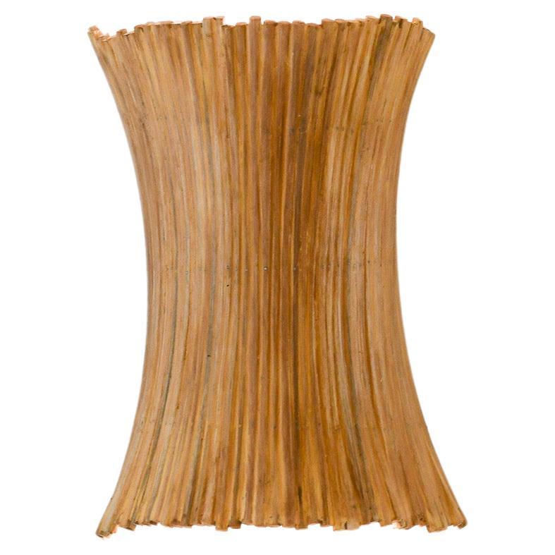 Sculptural Rattan Wall Sconce For Sale