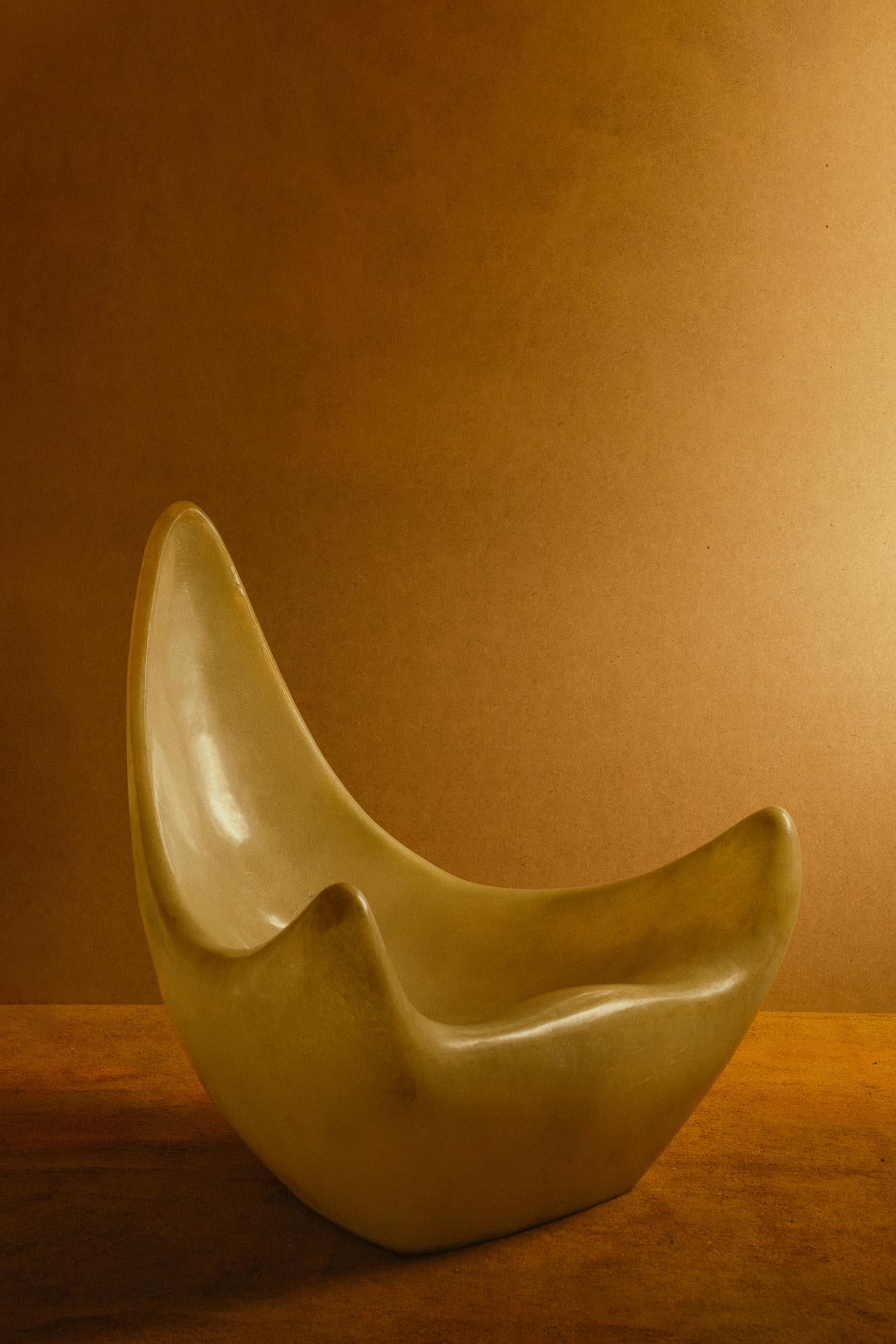 Modern Sculptural Raw Cast Fiberglass Popcorn Armchair by Kunaal Kyhaan For Sale