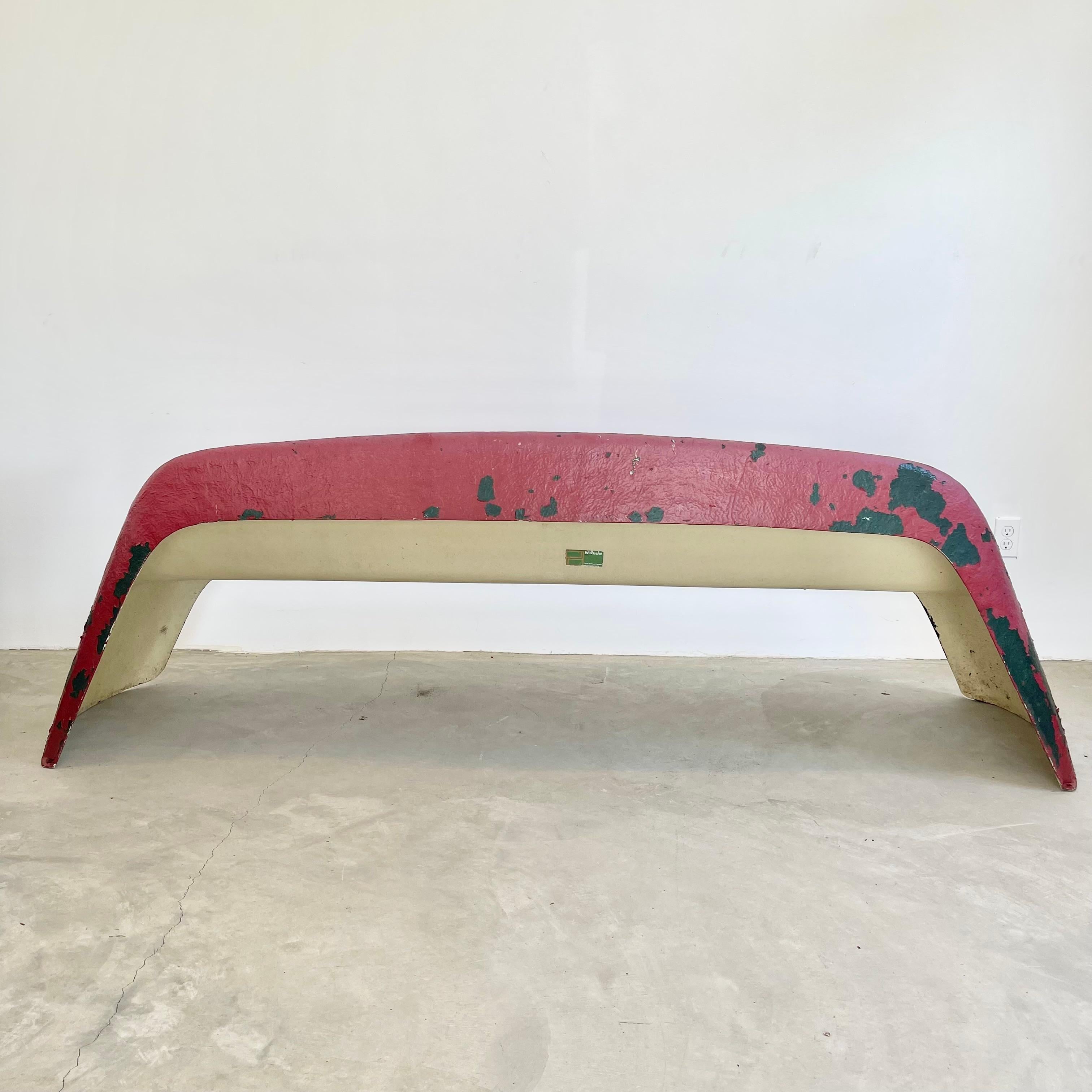 Minimalist Sculptural Red Fiberglass Bench by Walter Papst, 1960s Germany