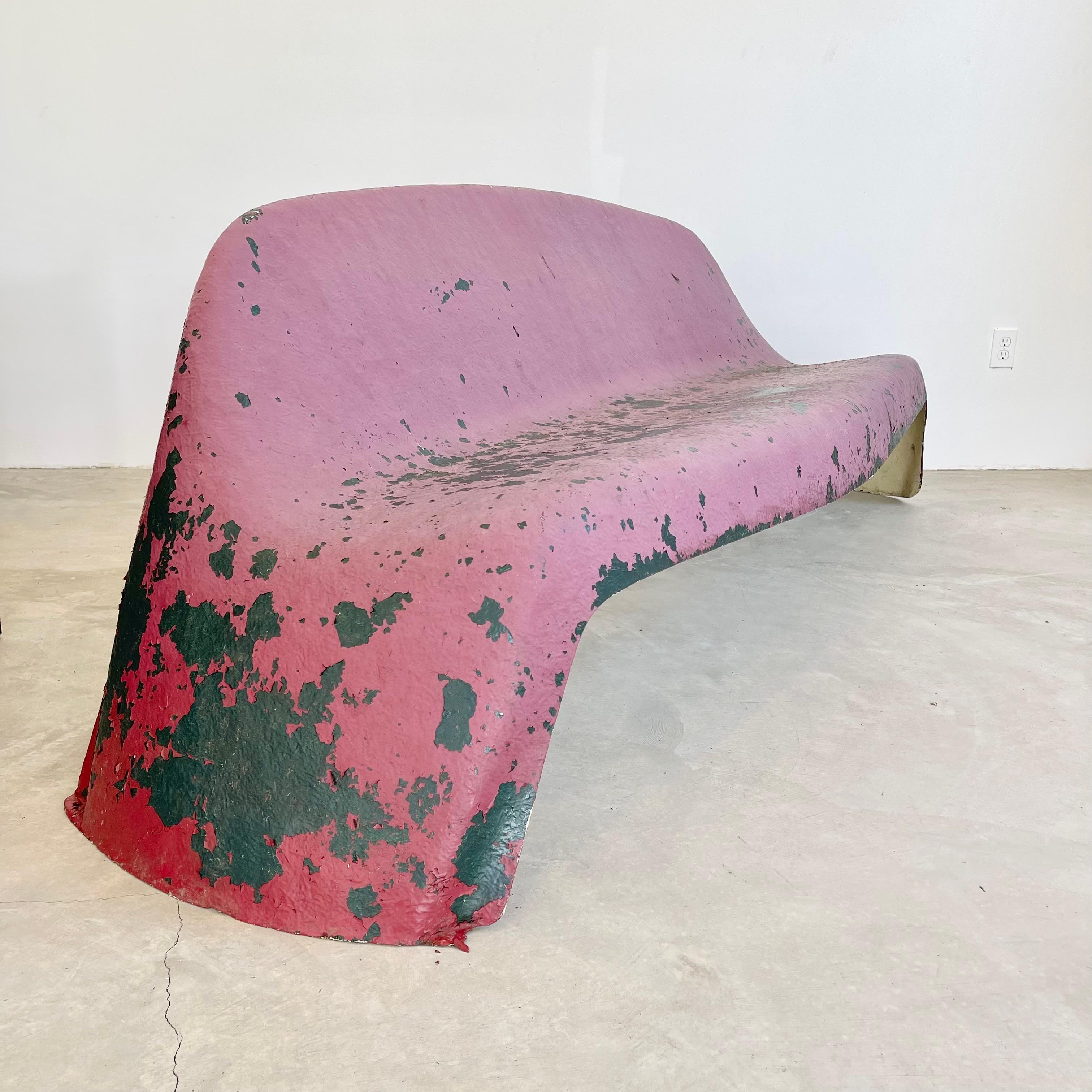 Sculptural Red Fiberglass Bench by Walter Papst, 1960s Germany In Good Condition In Los Angeles, CA