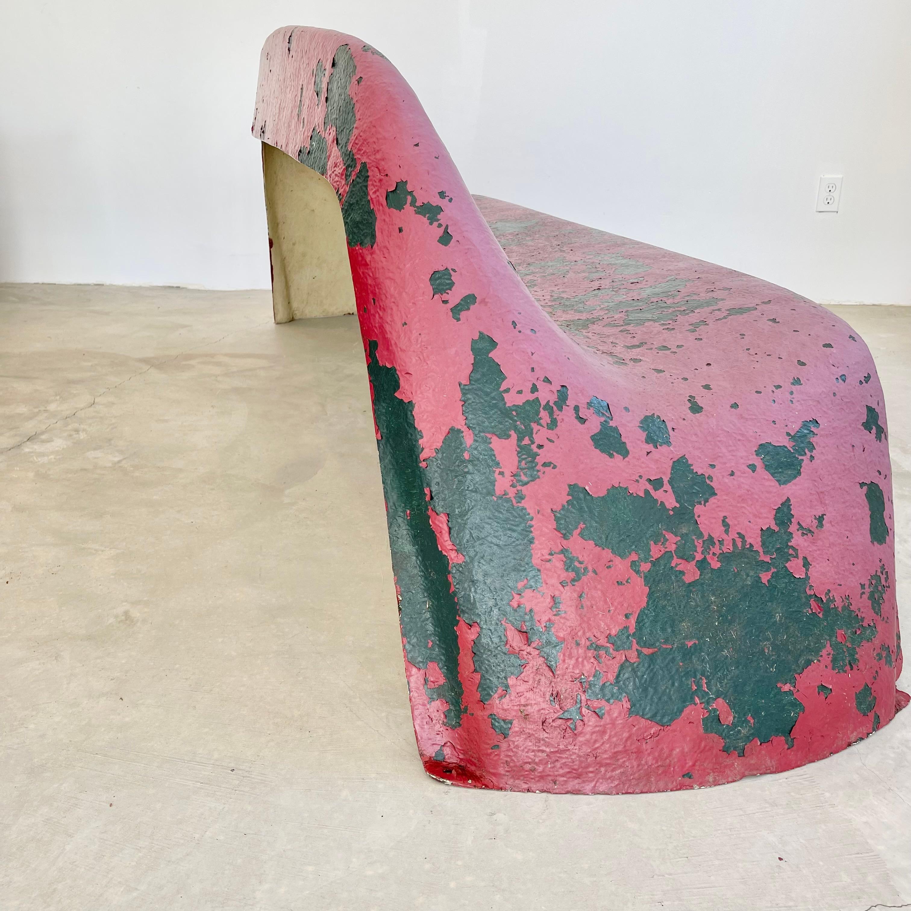 Mid-20th Century Sculptural Red Fiberglass Bench by Walter Papst, 1960s Germany