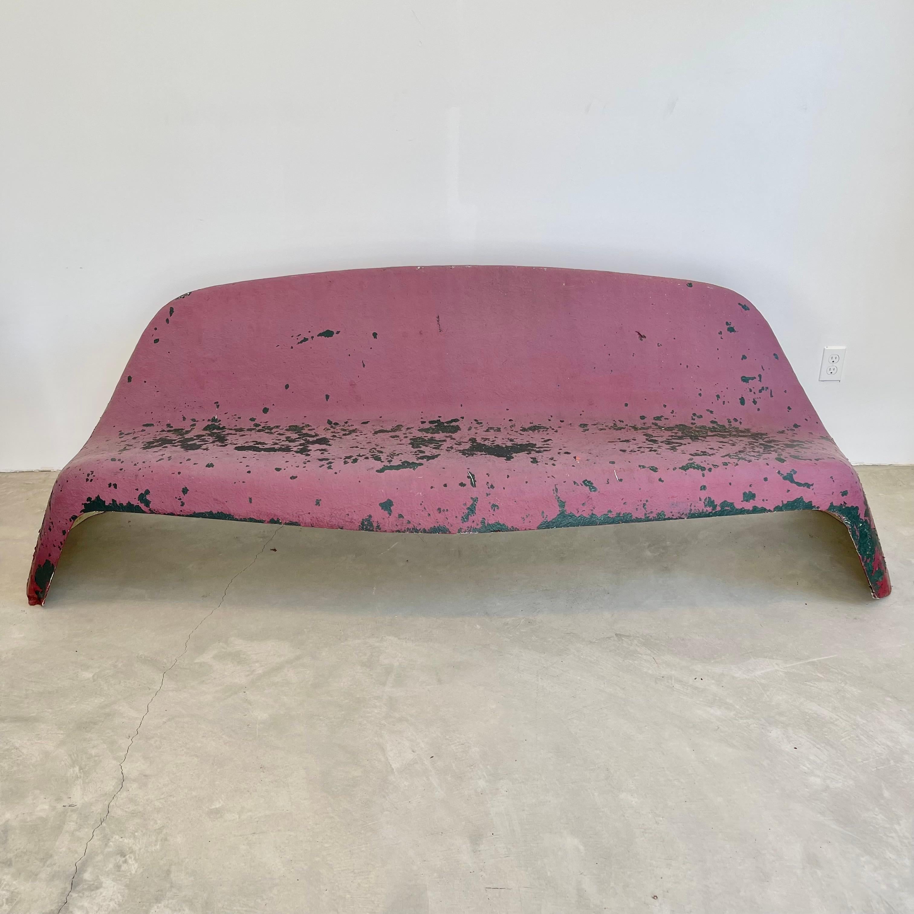 Sculptural Red Fiberglass Bench by Walter Papst, 1960s Germany 4