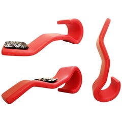 Sculptural Red Lounge Chair