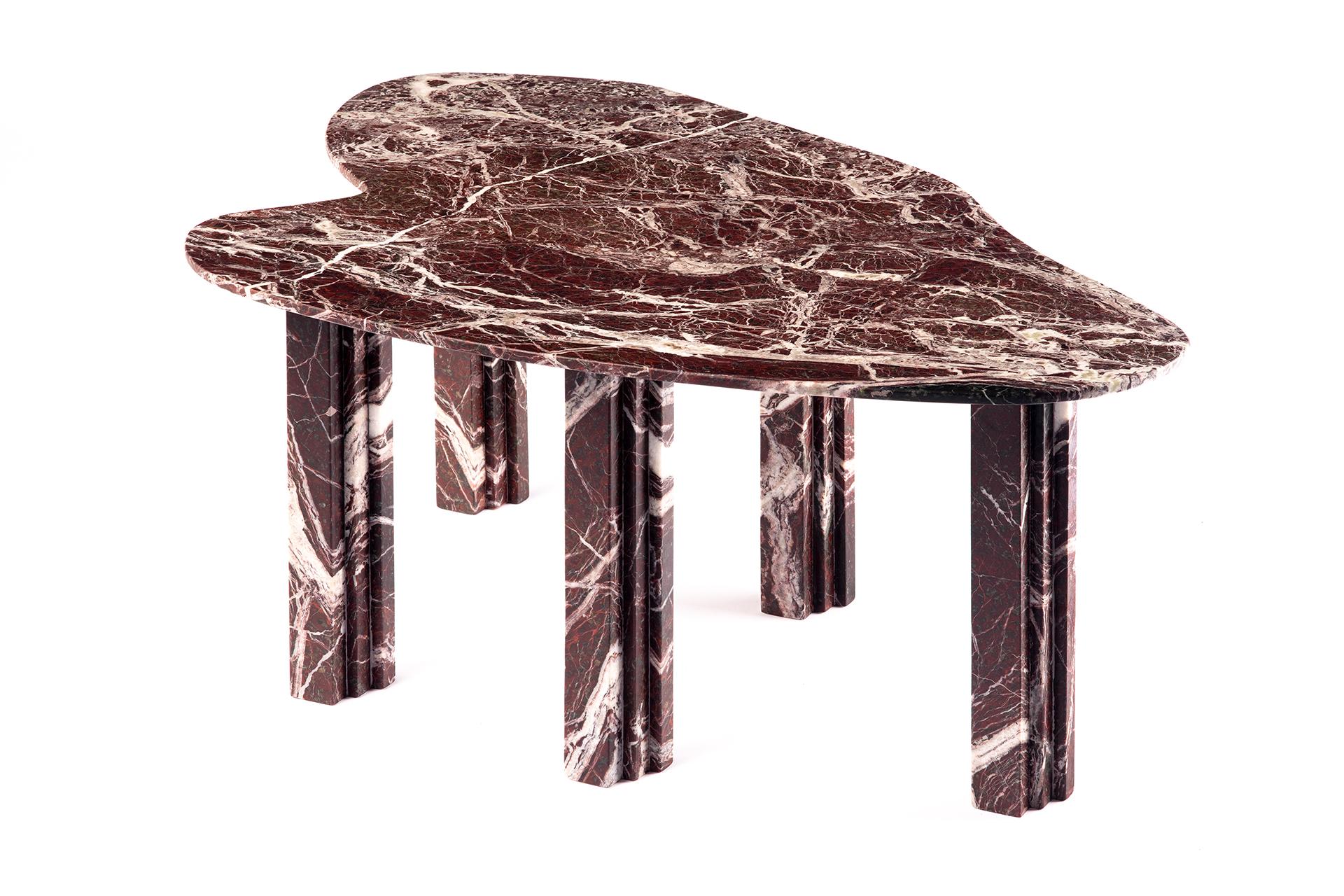 Sculptural red marble dining table signed by Lorenzo Bini
Title: She said
Measures:  190 x 125 x H 73,5 cm
Material: Rosso Levanto

Also available as a Coffee table 95 x 63 x H 37 cm
Please contact us.


Six tableaux is a series of marble tables
