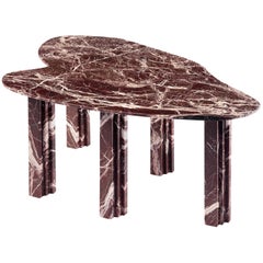 She Said Sculptural Red Marble Dining Table Signed by Lorenzo Bini