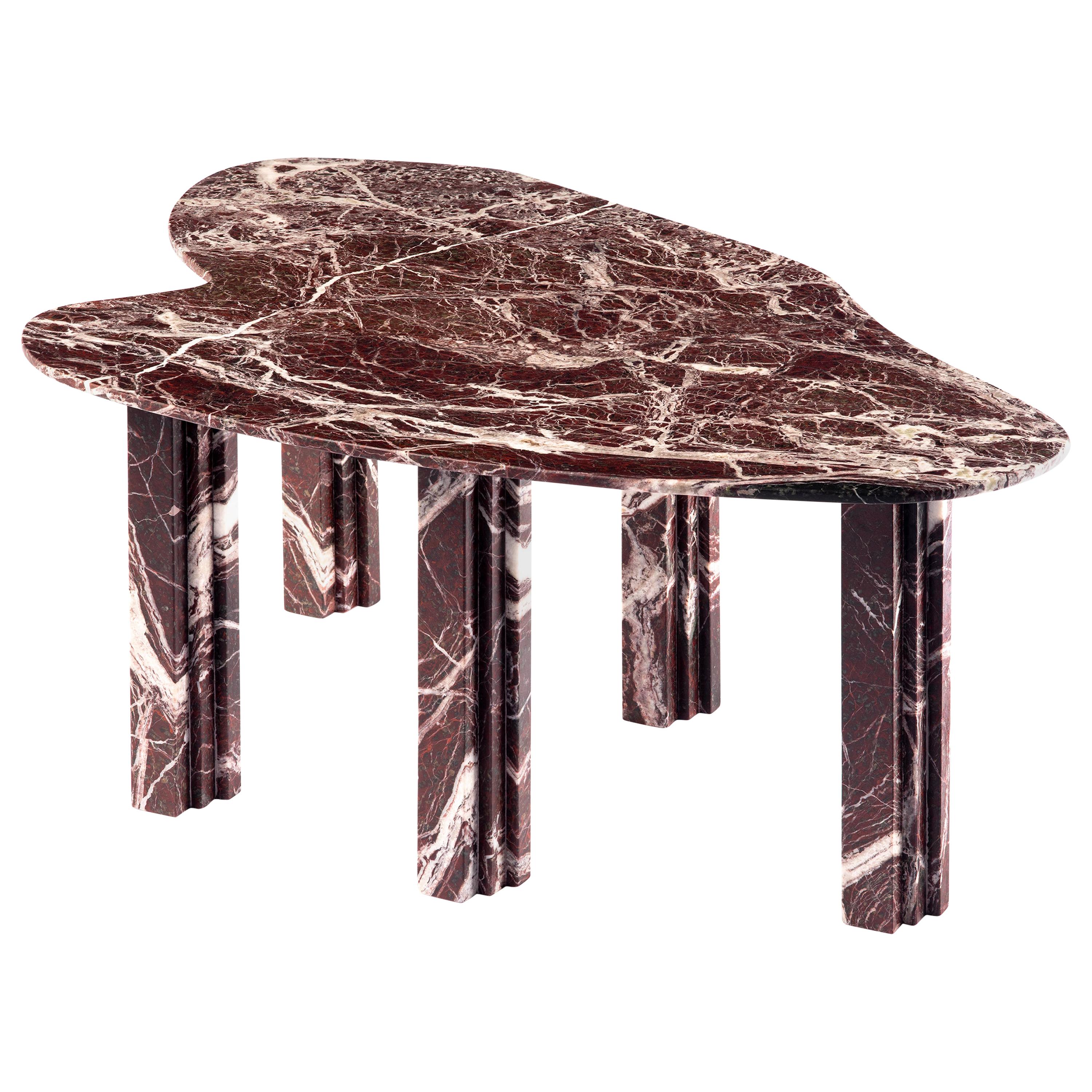 Skulpturaler Tisch aus rotem Marmor, Lorenzo Bini