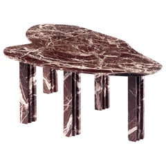 Sculptural Red Marble Table, Lorenzo Bini